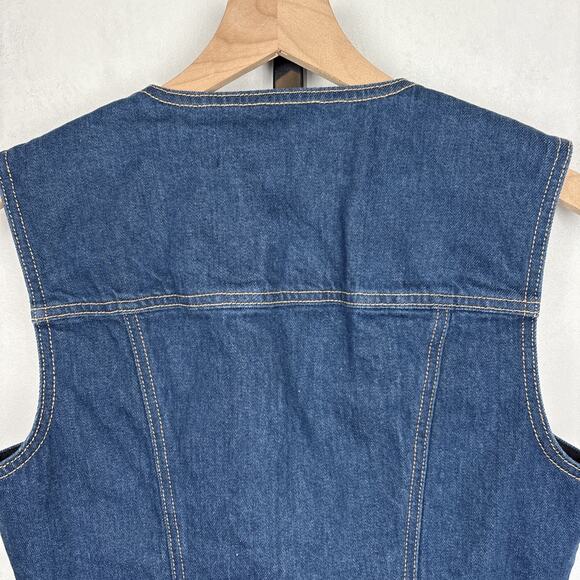NEW Veronica Beard Valeria Vest Women's Small Blue Denim Buttons Country Cowgirl - Picture 6 of 10